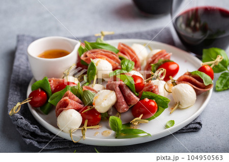 Appetizer antipasto skewers Appetizer antipasto skewers 104950563