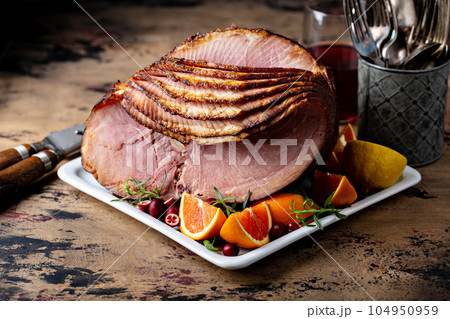 Christmas ham brown sugar glazed Christmas ham brown sugar glazed 104950959
