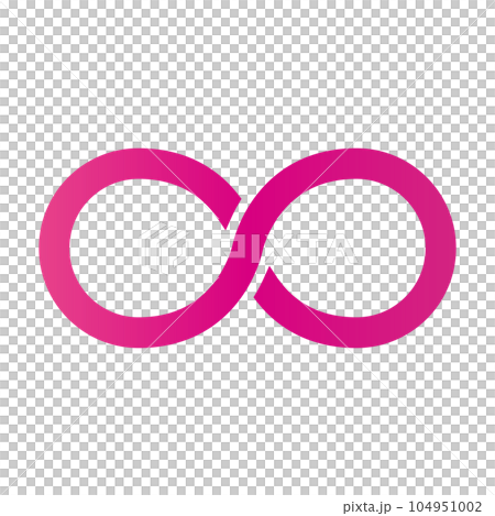 Pink infinity icon. Unlimited. vector. 104951002