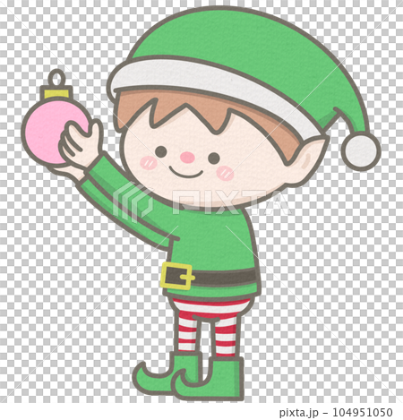 Little elf with Christmas ornament 104951050