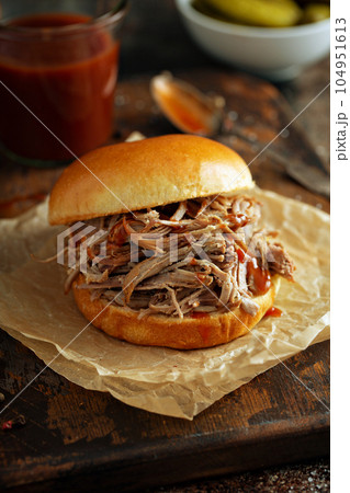 Pulled pork sandwich Pulled pork sandwich 104951613