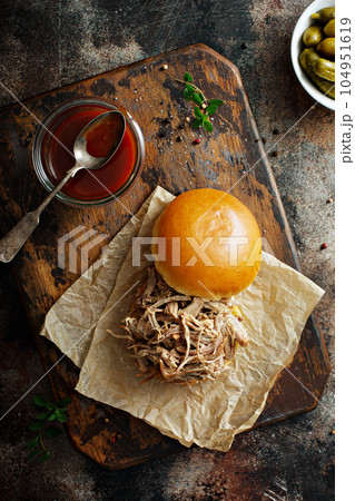 Pulled pork sandwich Pulled pork sandwich 104951619