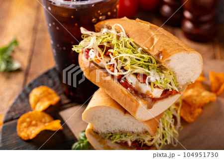 Traditional Italian Caprese sandwich 104951730