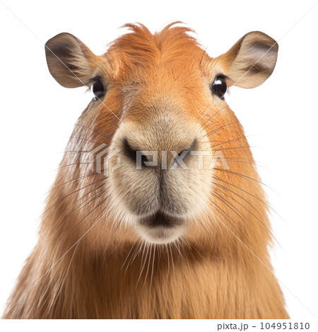 Capybara face isolated. Illustration AI Generative 104951810
