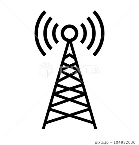 電波送信塔。通信塔。携帯電話事業者のサイン。ベクター。 104952030