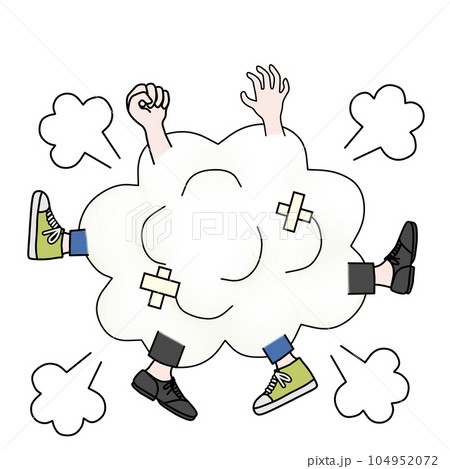 マンガのケンカを表現したイラスト 104952072