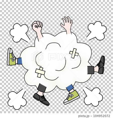 マンガのケンカを表現したイラスト 104952072