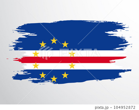 Cape Verde flag painted with a brush 104952872