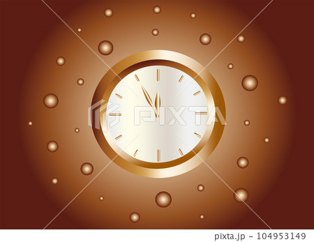 gold clock on brown burgundy gradient decoration balloons vector gold clock on brown burgundy gradient decoration balloons vector 104953149
