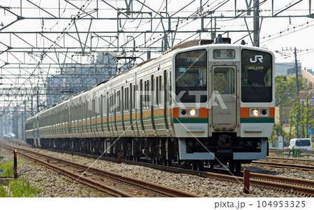 東海道本線　辻堂ー藤沢　JR東日本　211系　N52編成（田町） 104953325