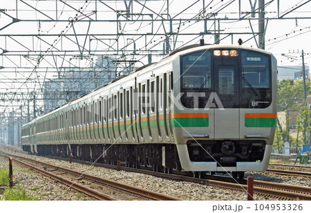 東海道本線 辻堂ー藤沢 JR東日本 E217系 F-51編成(国府津) 東海道本線 辻堂ー藤沢 JR東日本 E217系 F-51編成(国府津) 104953326