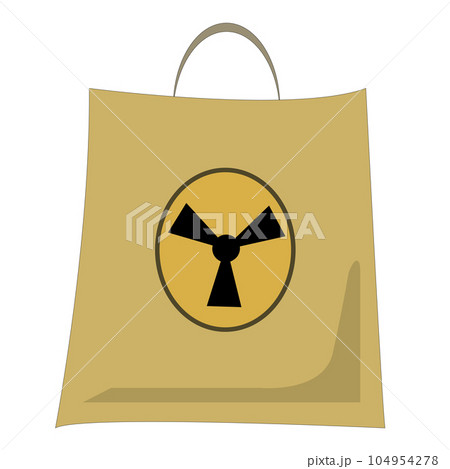 Vector Paper bag with radiation sign on white background. 104954278