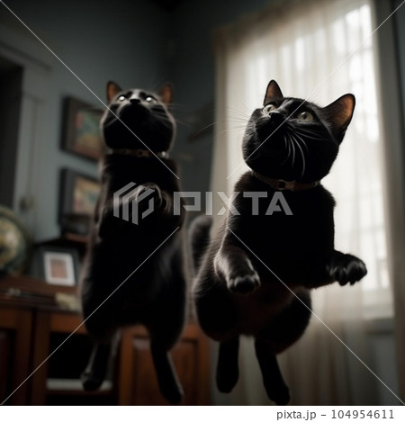 ジャンプする黒猫 ジャンプする黒猫 104954611