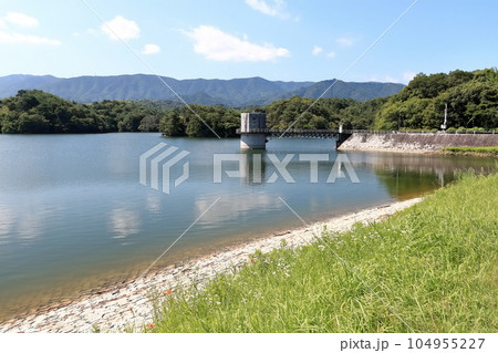 【香川県】晴天の満濃池（日本一の ため池） 104955227