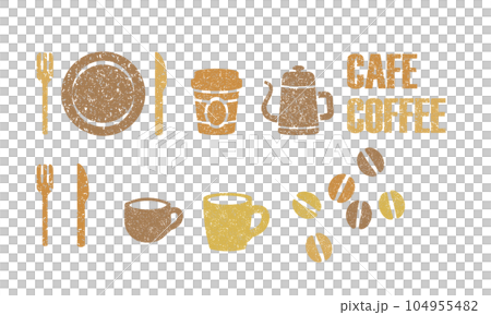 郵票風格的咖啡館相關插圖 郵票風格的咖啡館相關插圖 104955482