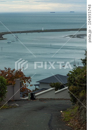 ニュージーランド ネルソンのプリンセス・ドライブ・ルックアウトから見えるタスマン湾とボルダー・バンク ニュージーランド ネルソンのプリンセス・ドライブ・ルックアウトから見えるタスマン湾とボルダー・バンク 104955748