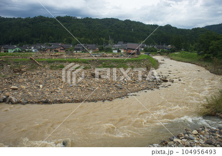 大雨に見舞われた白岩川のその後 白岩橋周辺 大雨に見舞われた白岩川のその後 白岩橋周辺 104956493