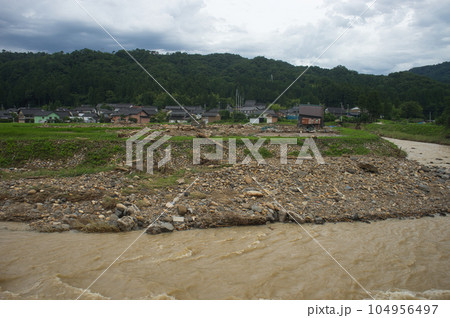 大雨に見舞われた白岩川のその後 白岩橋周辺 大雨に見舞われた白岩川のその後 白岩橋周辺 104956497