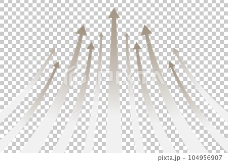 シルバー矢印のビジネスイメージ素材 シルバー矢印のビジネスイメージ素材 104956907