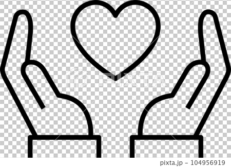 heart and hand icon heart and hand icon 104956919
