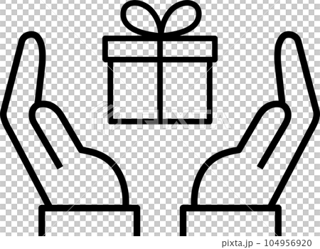 Gift and wrapping hand icon set Gift and wrapping hand icon set 104956920