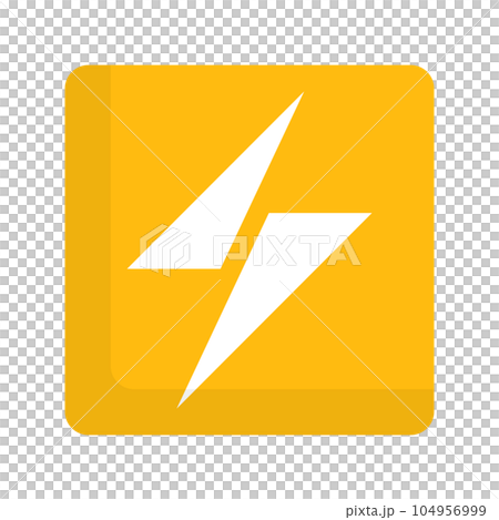 方形電能圖標。收費。向量。 104956999