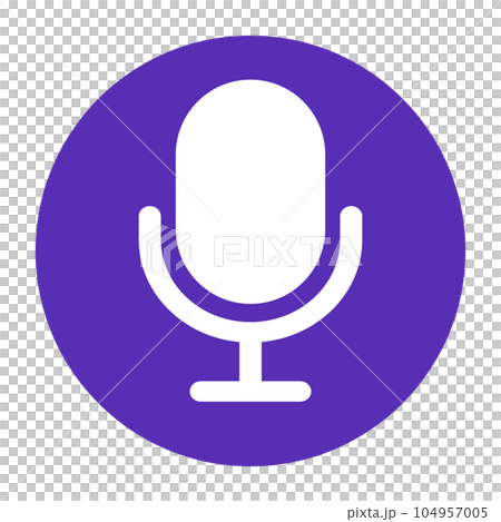 麥克風圖標紫色圓圈 麥克風圖標紫色圓圈 104957005