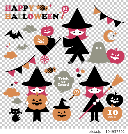 Halloween girl illustration set 2 104957792