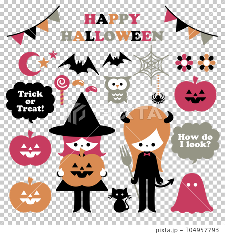 Halloween girl illustration set 1 104957793