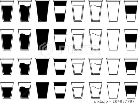 モノクロのジュースのベクターイラストセット モノクロのジュースのベクターイラストセット 104957797