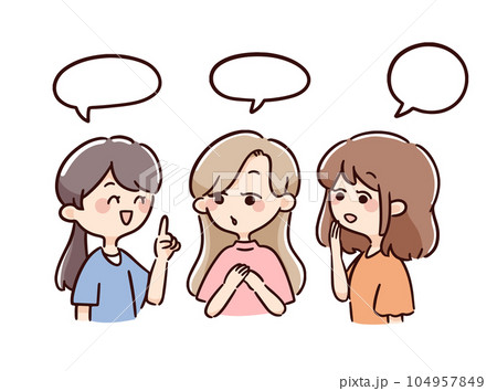 お喋りする若い女性たちのイラスト素材 [104957849] - PIXTA