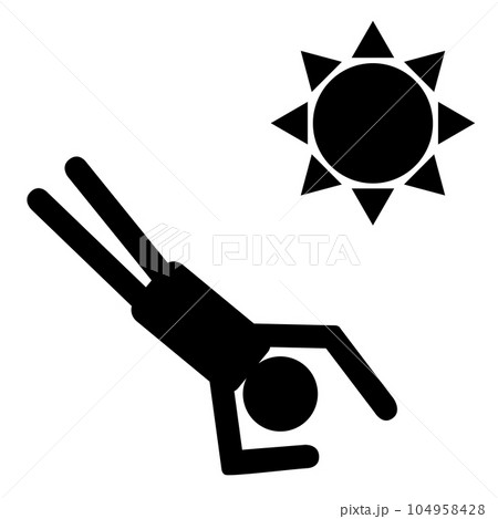 熱中症で倒れた人のアイコン 104958428