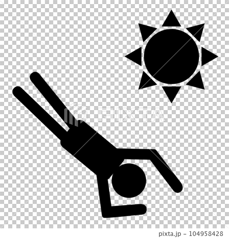 熱中症で倒れた人のアイコン 104958428