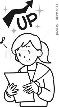 成績が上がって喜ぶ女子高生 104958511