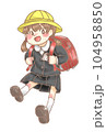 ランドセルを背負う小学生の女の子 104958850