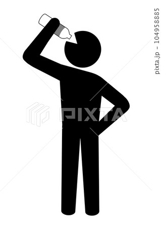 水分補給する人物アイコン 水分補給する人物アイコン 104958885