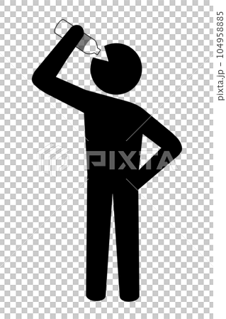 水分補給する人物アイコン 水分補給する人物アイコン 104958885