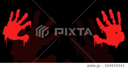 暗闇に浮び上がる幽霊の怖い手形イラスト 104959341