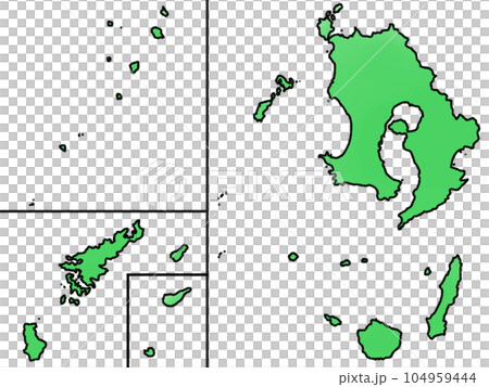 Slightly loose Kagoshima prefecture map 104959444