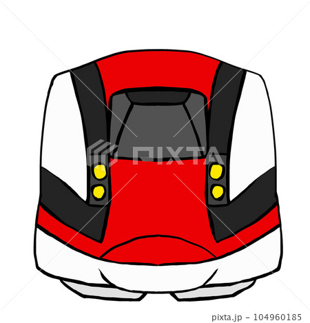 秋田新幹線こまちを正面から見たイラスト。新幹線の顔の絵。 秋田新幹線こまちを正面から見たイラスト。新幹線の顔の絵。 104960185