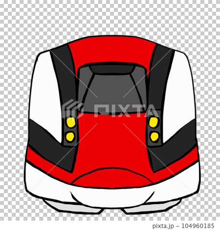 秋田新幹線こまちを正面から見たイラスト。新幹線の顔の絵。 秋田新幹線こまちを正面から見たイラスト。新幹線の顔の絵。 104960185