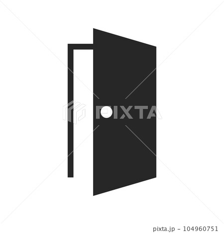 開いているドア シルエット 104960751