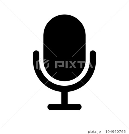音声マイクのシルエットアイコン。ベクター。 音声マイクのシルエットアイコン。ベクター。 104960766