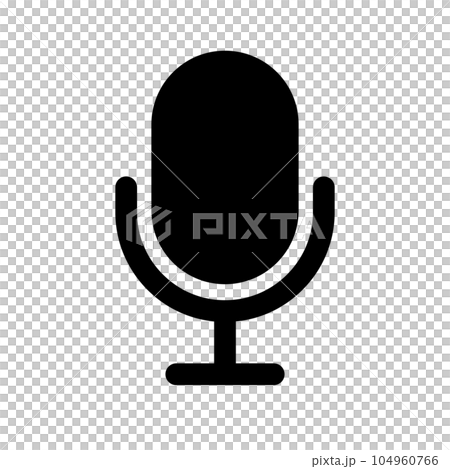 音声マイクのシルエットアイコン。ベクター。 音声マイクのシルエットアイコン。ベクター。 104960766
