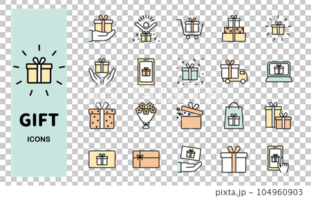 Gift icon set 104960903