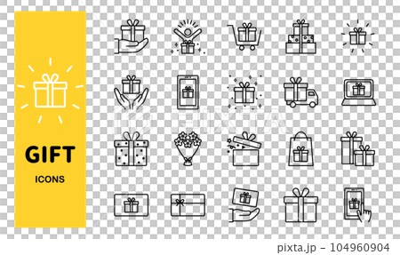 Gift icon set 104960904