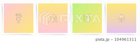 Gradient Summer Background. Aesthetic Poster or Banner Template for Business, Decorative Patterns, Social Media Posts, or other design layouts. Travel, Relax and Sea Vacation mood. Bright Colors Set 104961311