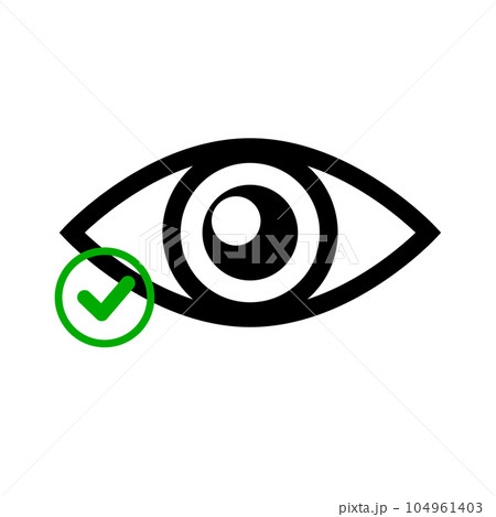チェックマークと目。認識や確認。ベクター。 チェックマークと目。認識や確認。ベクター。 104961403