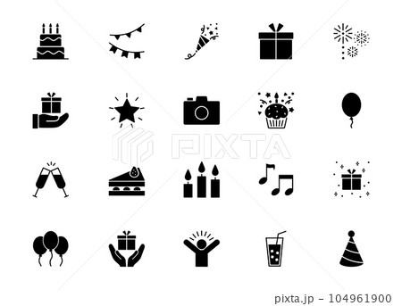お祝い　パーティー　アイコンセット 104961900