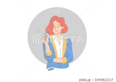 Thinking man standing pensive contemplating looking skeptic 104962217